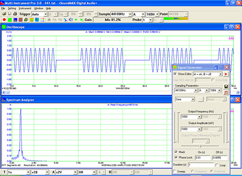 USB Signal Generator Sine Burst