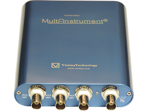 Oscilloscope: 10~16Bit, 100MHz sampling rate, 40MHz bandwidth, 12 voltage ranges