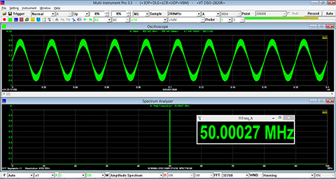 USB Oscilloscope Persistence Phosphorescent